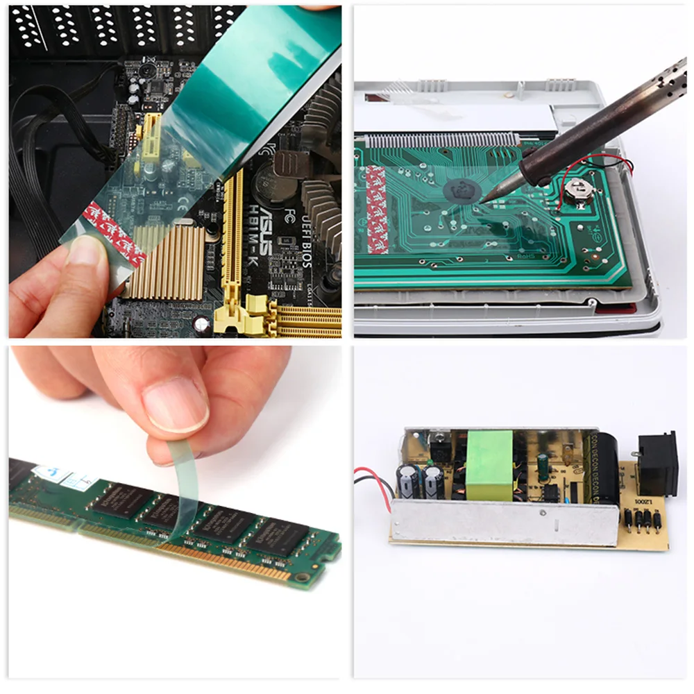 Insulation tape 33M/Roll Green PET Film Tape High Temperature Heat Resistant PCB Solder SMT Plating Shield Protection