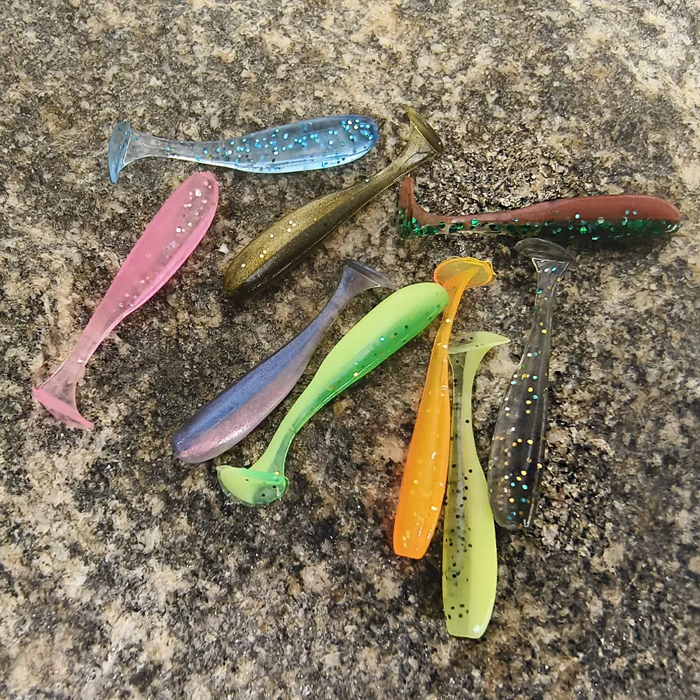 50PCS Micro Weiche Angeln Lockt 0,32g/35mm Mini T Schwanz Wurm Köder Kleine Silikon Künstliche Köder jig Wobbler Angelgerät – Detail 18