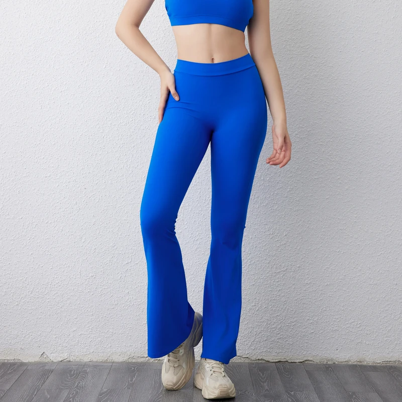 Sports Leggings Yoga Pants QINACTIVE V-Back Flare Leggings For Women High Waist Stretchy Yoga Pants Flared Dancing Legging Workout Gym