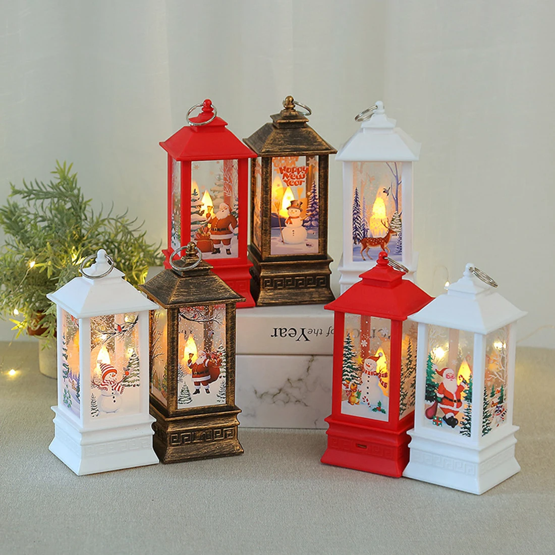 Christmas Santa Lantern Wind Lights Merry Christmas Decoration For Home Natal Navidad Xmas Ornaments Gifts New Year christmas decorations