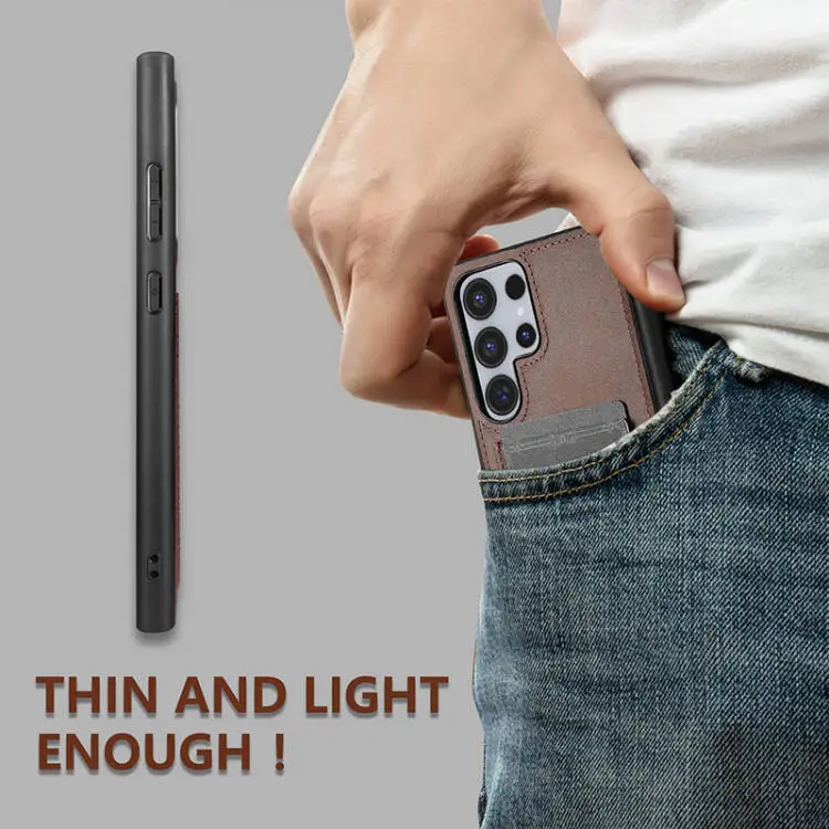 Retro PU Leather Wallet Card Slot Phone Case with Soft Silicon Shockproof Cover