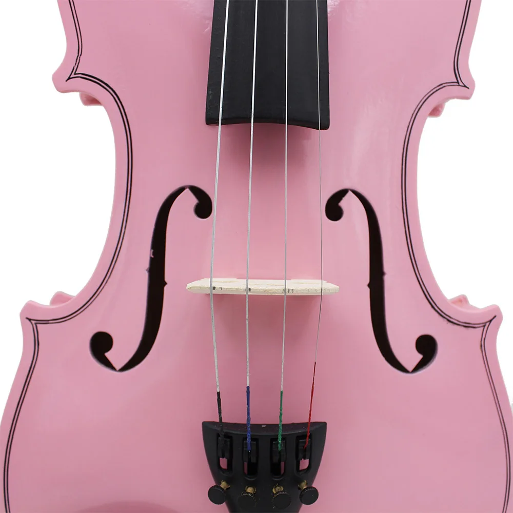 Pink Violin 4/4 Maple Panel Gift For Beginners Violin Lovely Present Suitable Music Course Study Ornament With Practical Parts