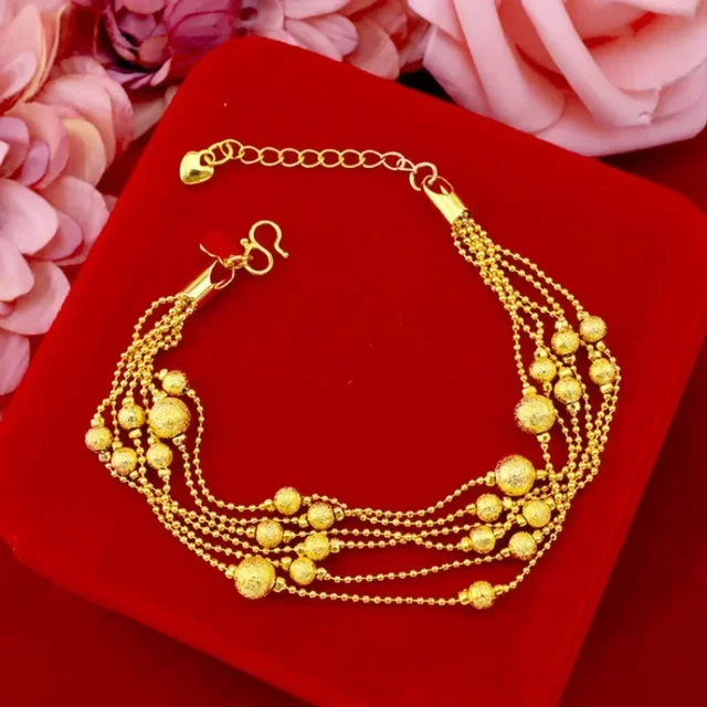 9999 gold bracelet women's 24k real gold bracelet bracelet bracelet gold bracelet female adjustable hundred with gifts 5
