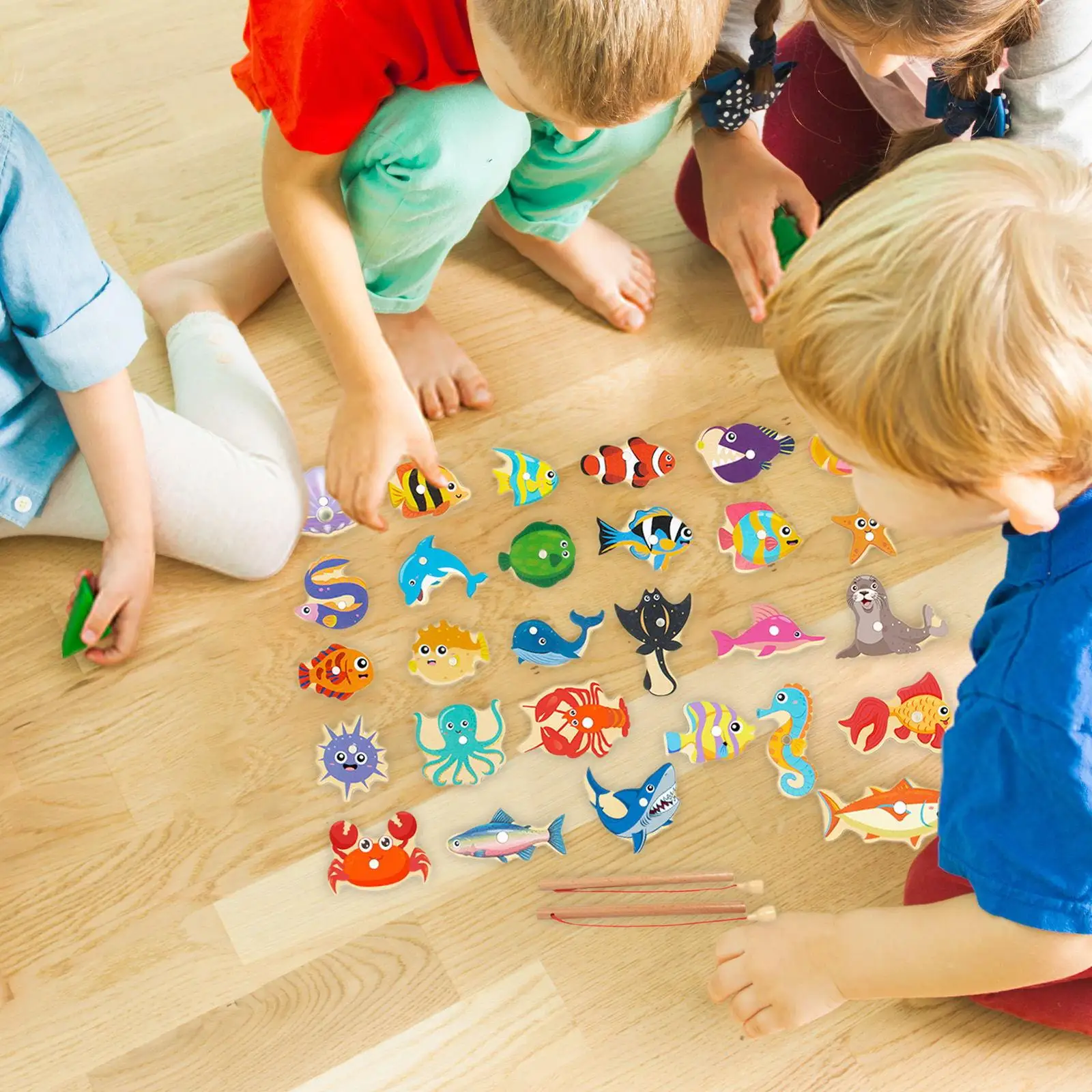 

Wooden Magnetic Fishing Toy Educational for Girls Boys Children Holiday Gift