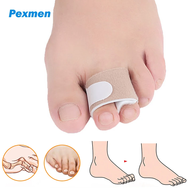 Pexmen 1/2/5/10Pcs Hammer Toe Straightener Corrector Toe Splint Wraps for Curled Crooked Broken Toes Overlapping and Hammertoes pexmen 2