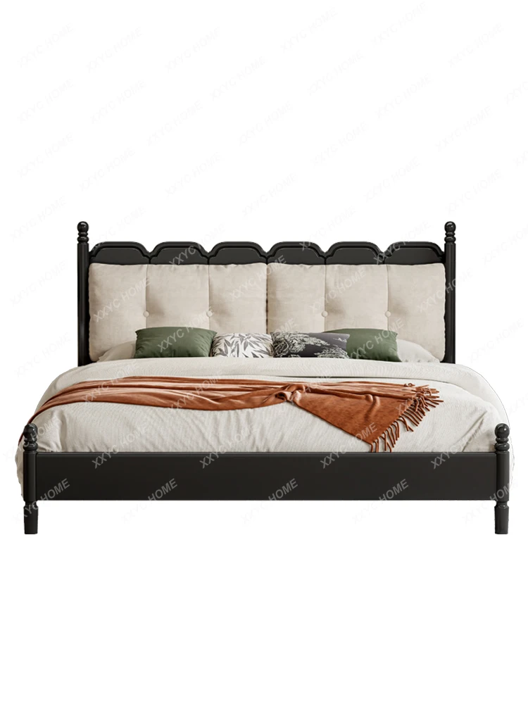 

Master Bedroom Windsor Bed 1.5M 1.8M Double Bed Simple Solid Wood Bed Soft Bag