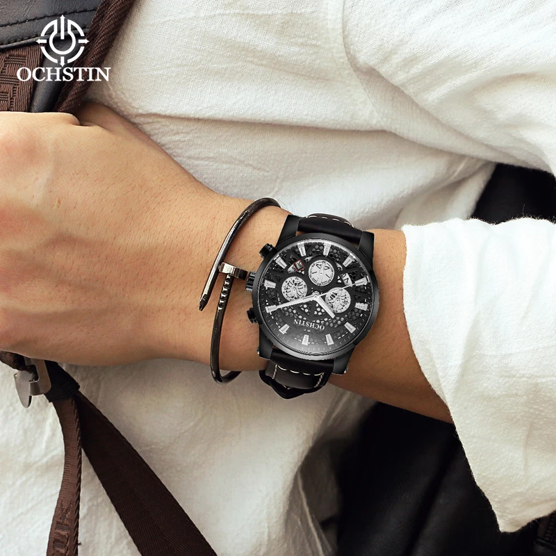 Ochsti Simple and Comfortable Multi functional Quartz Movement Waterproof Watch New 2024 Pilot Series Men's Quartz Watch
