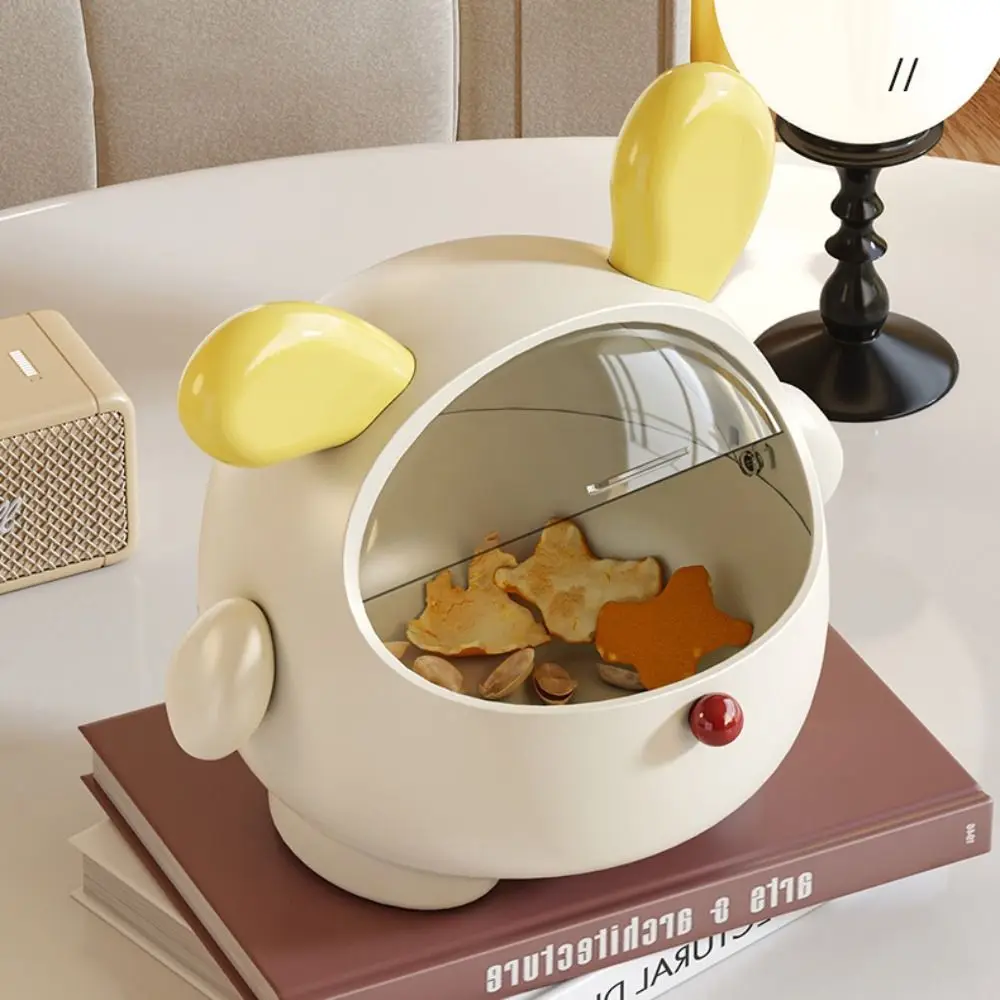 Cute Multifunctional Desktop Storage Box Rabbit with Lid Stationary Storage Dustproof High-capacity Desk Organizer Bin