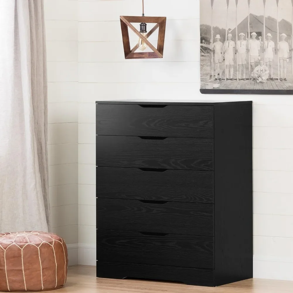 

5-Drawer Chest Women's Furniture Makeup Dressing Table Black Oak Chest of Drawers in the Bedroom Dresser Vanity Desk Toiletries