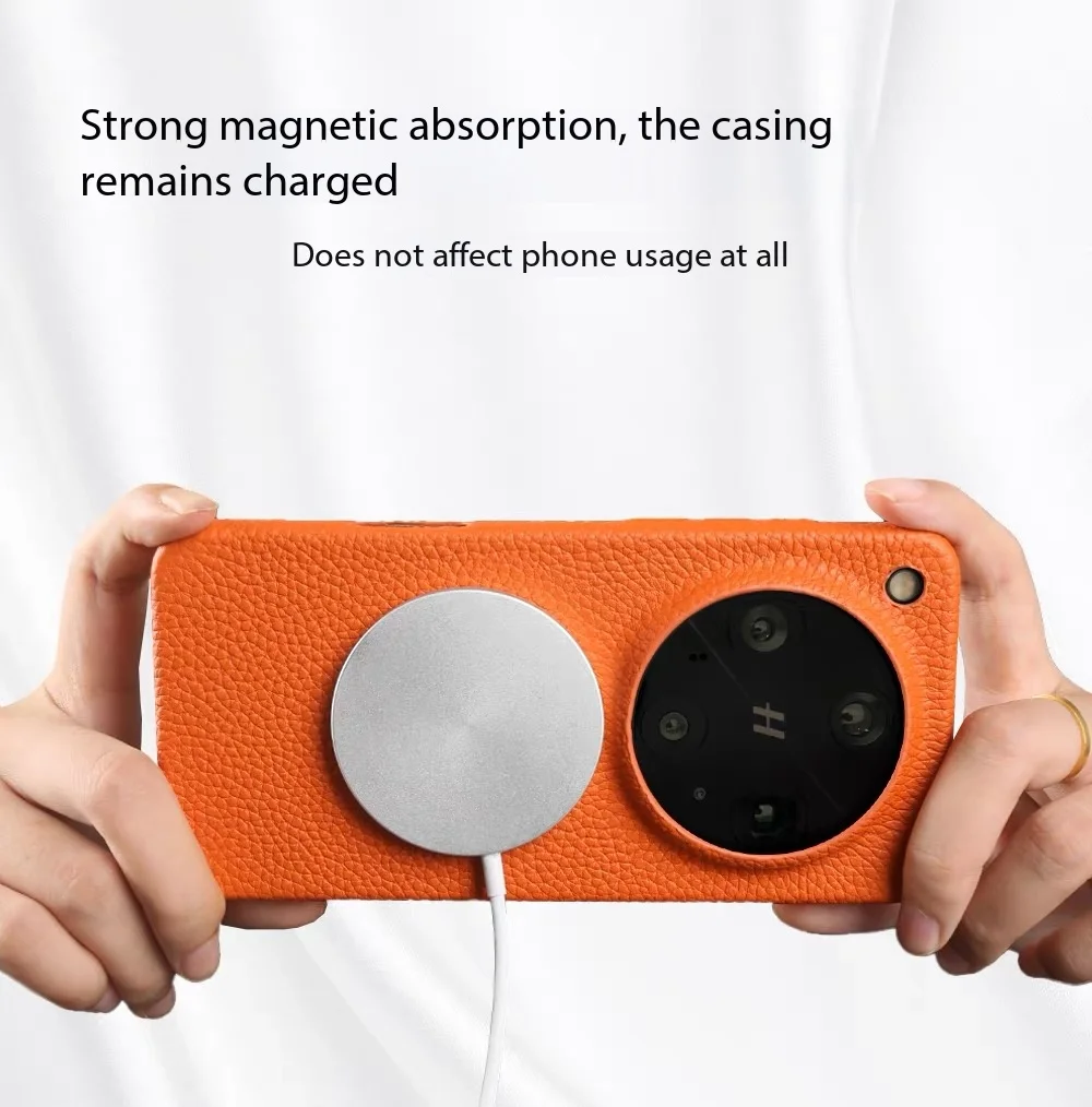 Premium Genuine Leather Magnetic Case with MagSafe - Luxury Cowhide Protective Cover