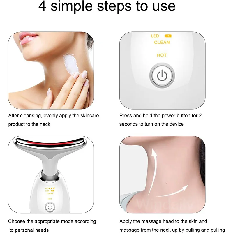 7 Colors Anti Wrinkle Facial Massager Neck Face Beauty Device Skin Tighten Facial Lift Device Reduce Double Chin Skin Care Tool Best Sellers In Beauty & Health
