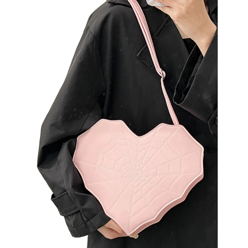 Heart Shaped Crossbody Bag for Girl Women Versatile Fashion Trendy Leather Bag