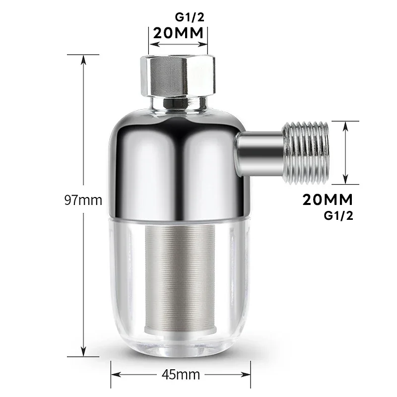 316 Stainless Steel Universal Household Tap Inlet Front Filter Anti-Scale for Clean Drinking Water, Shower, Washing Machine