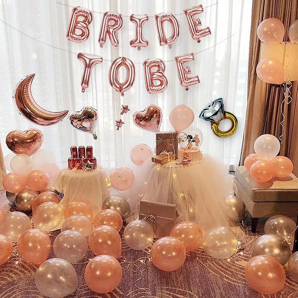 yivom Jga - Set di 34 palloncini decorativi da donna, in oro rosa, per
