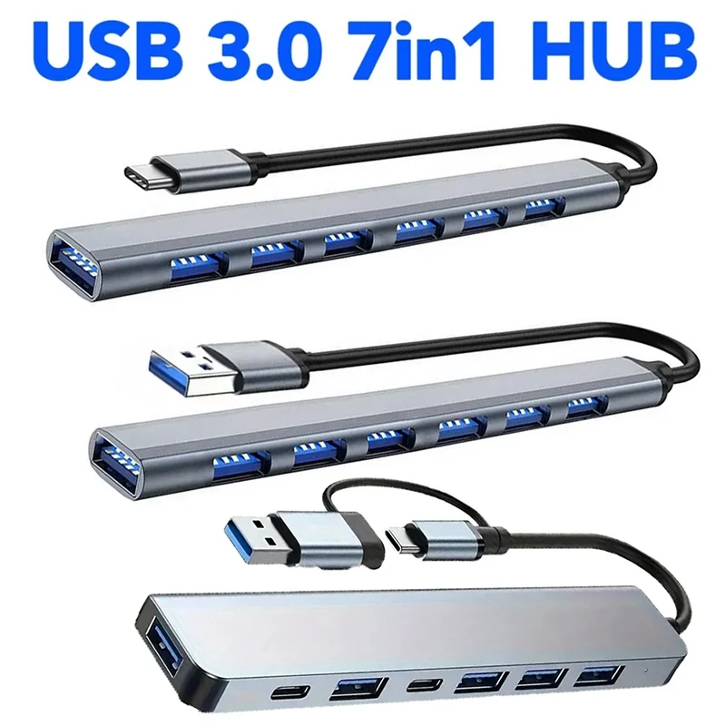 USB 3.0 ฮับ 7 ช่อง ชาร์จ+โอนถ่ายข้อมูลเร็ว