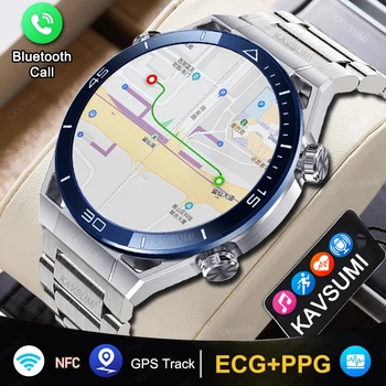 NFC 스마트 워치 남녀공용 스마트 블루투스 통화 스포츠 GPS 트랙 스마트워치, 심박수 ECG PPG 스마트워치, 안드로이드 ios용, 2023 신제품