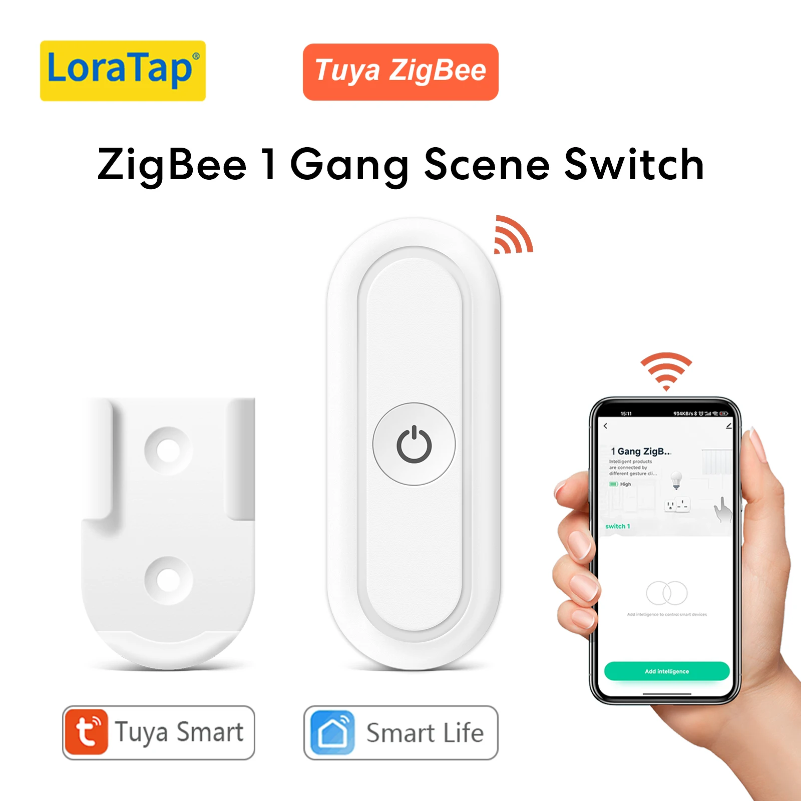 LoraTap ZigBee Scene Switch 1 Button Smart Life Tuya Home Assistant Intelligent Scene Linkage Control