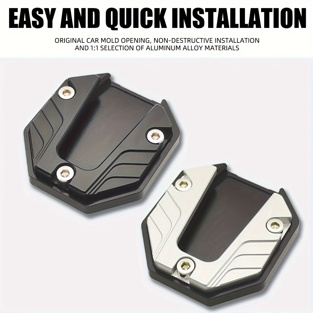 Motorcycle Kickstand Extender Aluminum Alloy Motorcycle Bike Kickstand Extender Foot Side Stand Extension Foot Pad Support Plate Motorbike Accessories