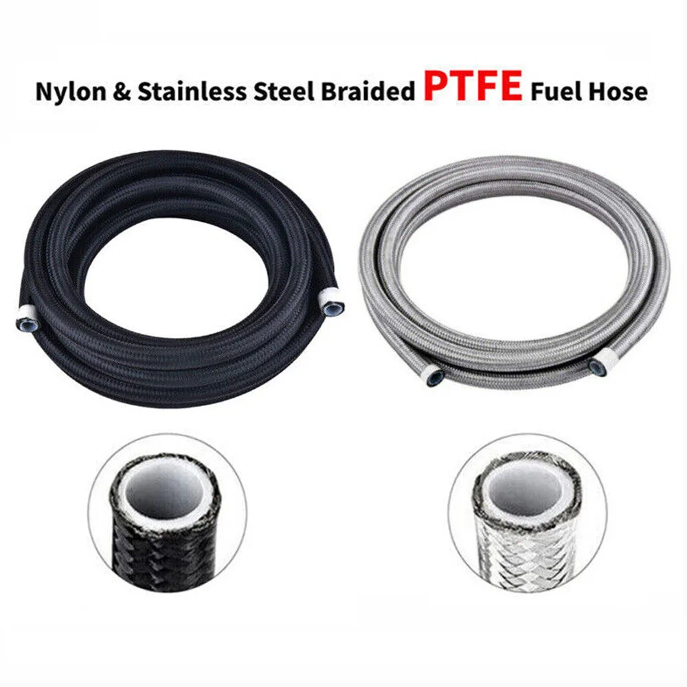 X AUTOHAUX AN6 1 Metro Trenzado PTFE Inoxidable Acero Coche Aceite Combustible Gas Línea Manguera