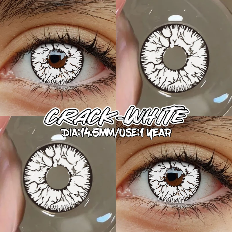 EYESHARE Halloween Little Devil Farbkontaktlinsen für Augen Anime Zubehör Cosplay Weiße Linse Pupilentes Schwarze Linsen – Detail 16