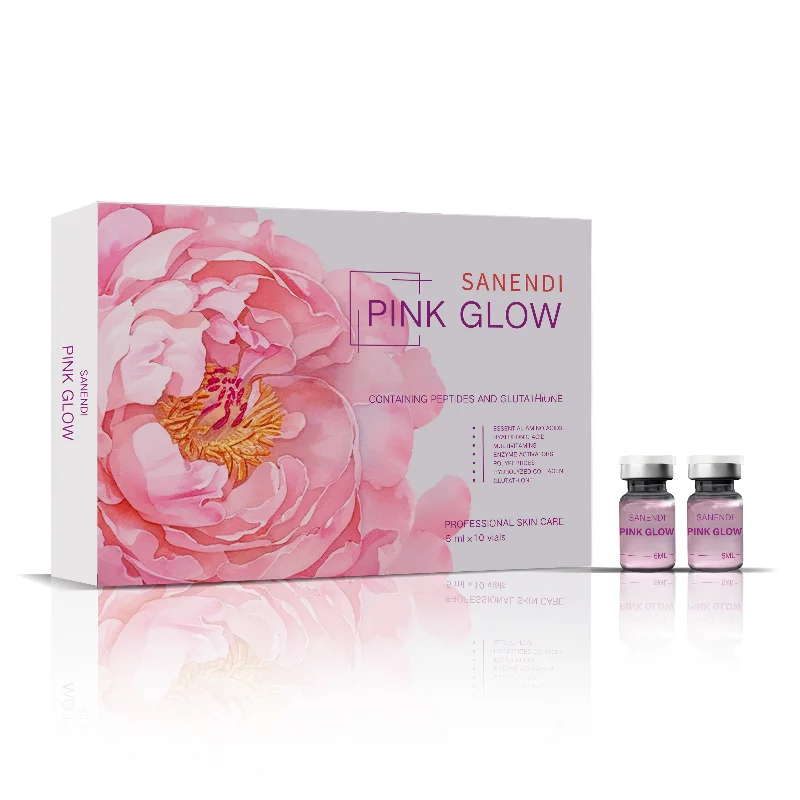 Sanendi New 2025 Pink Glow Home Care PDRN Pink Peptide Dr.Pen Serum for Facial Skin Boosting Brightening Fine Line  10vials*5ml 5