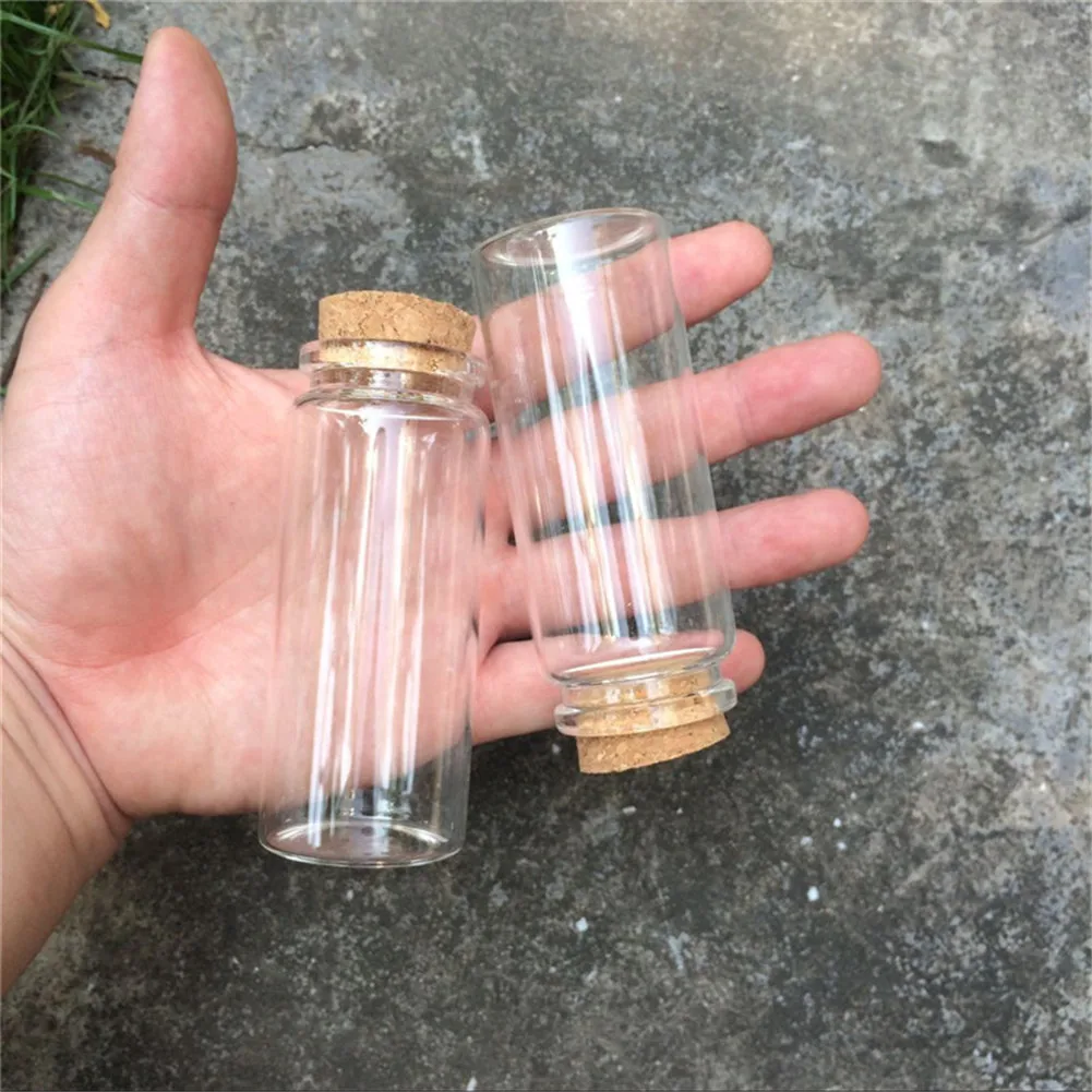 6pcs 25ml 30ml 40ml 50ml 60ml 80ml 90ml 160ml Glass Bottles Stopper Storage Spice Corks Spicy Candy Containers Jars Vials 3