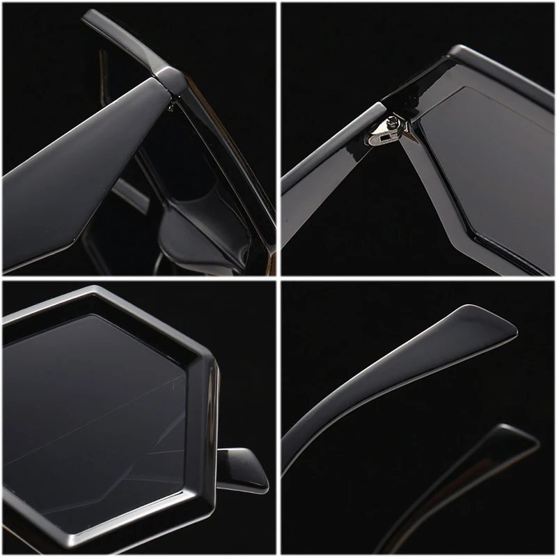 LNFCXI New Retro Polygon Square Sunglasses Women Gradient Orange Tea Shades UV400 Fashion Men Double Color Trending Sun_voghion.com