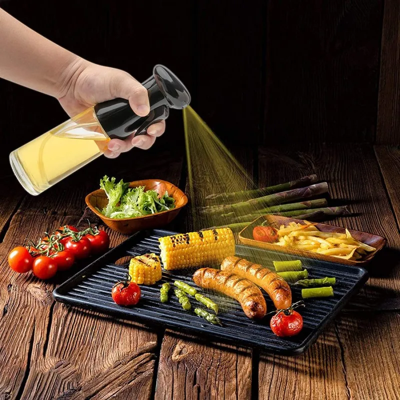 200/500ml Oil Spray Bottle Home Kitchen Cooking Oil Dispenser Fitness Fat Loss Camping BBQ Baking Vinegar Soy Sauce Sprayer oil sprayer glass oil bottle plastic oil bottle