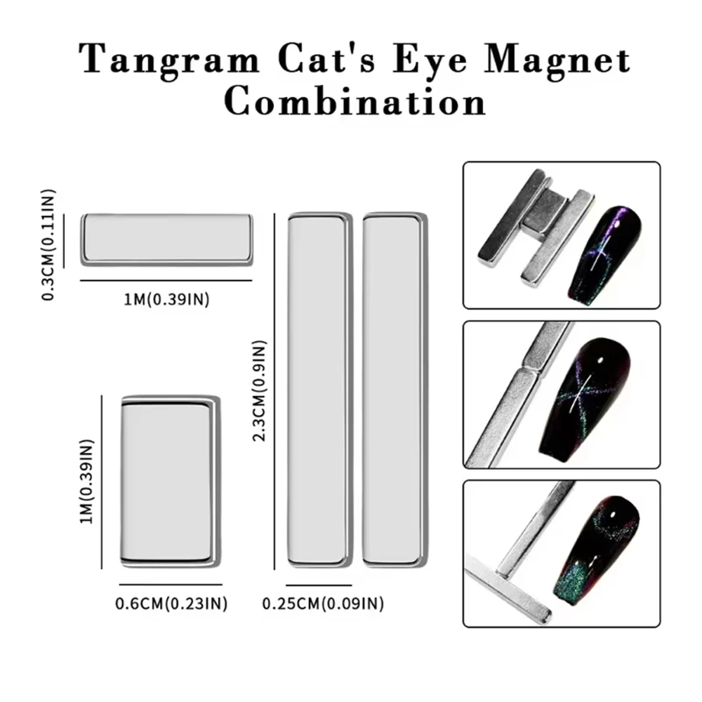 8PCS Nail Magnet Tool Pen Super Long Magnetic Cat Eye Gel Polish Kit for DIY Nail Art at Home Salon Or Studio magnetic nail art tools
