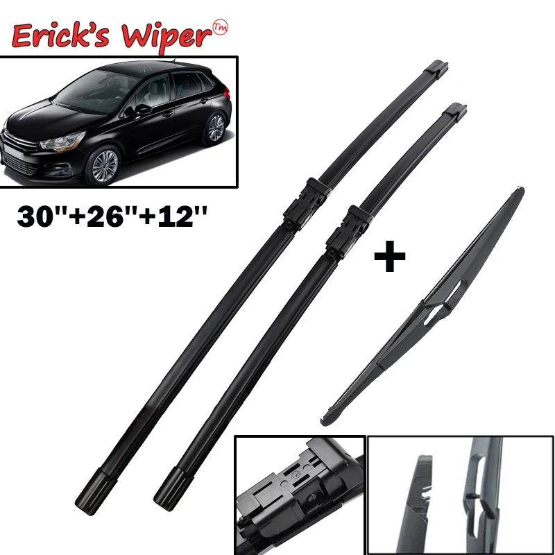 Citroen C4 Hatchback 2011-2018 Full Wiper Blade Set – Front 26/30 Inch & Rear 12 Inch – Ace Car Parts
