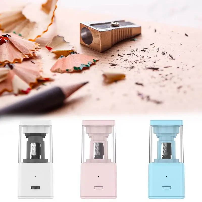 

Electric Sharpener Rechargeable Heavy Duty Pencil Sharpener With Auto-Stop Safe To Use School Supplies For Kids With Large Hole