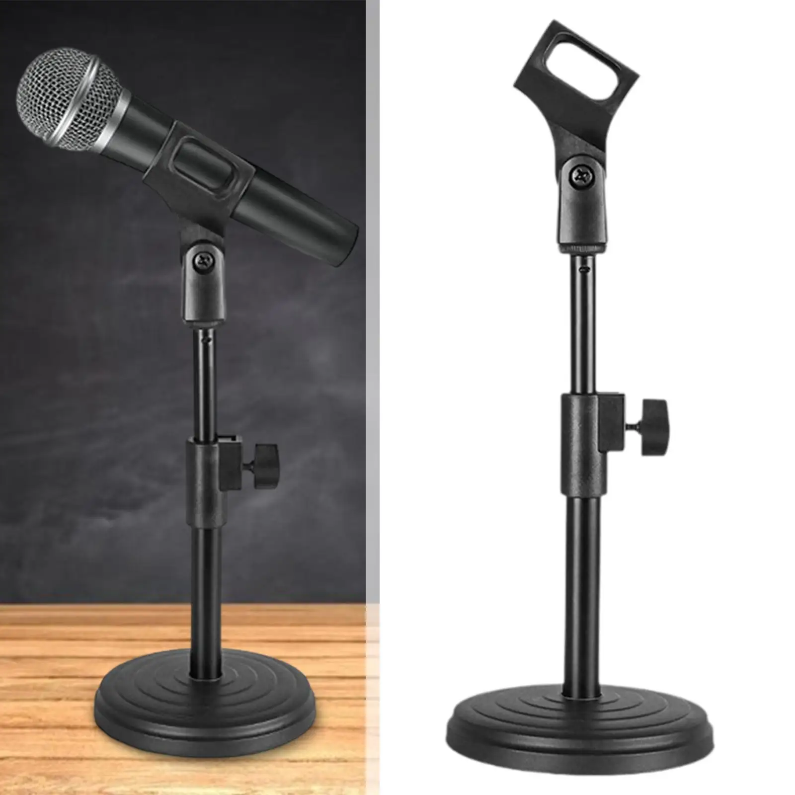 데스크탑 스탠드, 높이 조절 가능, 견고한 미끄럼 방지, 컴팩트한 데스크 마이크 스탠드, 파티, 가정, 노래방, 스튜디오용 마이크 홀더