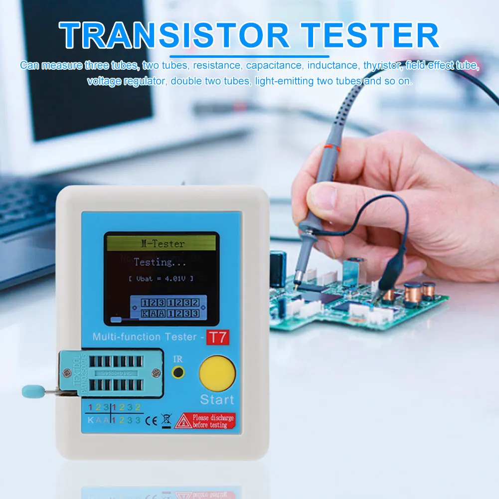 LCR-T7 Capacitance LCR ESR Meter Multifunction Full Color Graphic Display Transistor Meter High Precision LCR ESR NPN PNP MOSFET