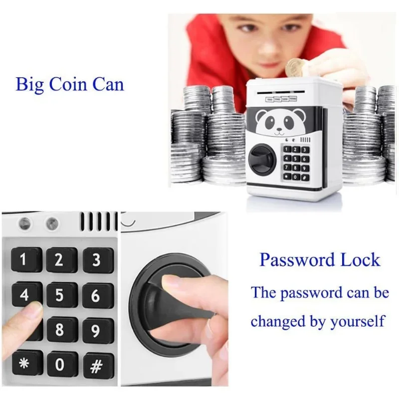 Piggy Bank for Kids, Electronic Password Piggy Bank Kids Safe Mini ATM Toy for 3-14 Year Old Boys and Girls
