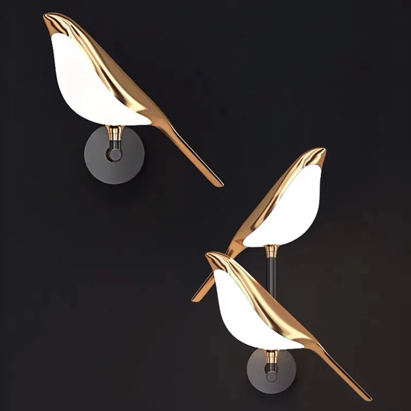 

Golden Bird LED Wall Lamp Parlor Bar Bedside Hanging Light Fixture Novelty Rotatable Wall Lamp Bedroom Bedside Foyer Wall Sconce