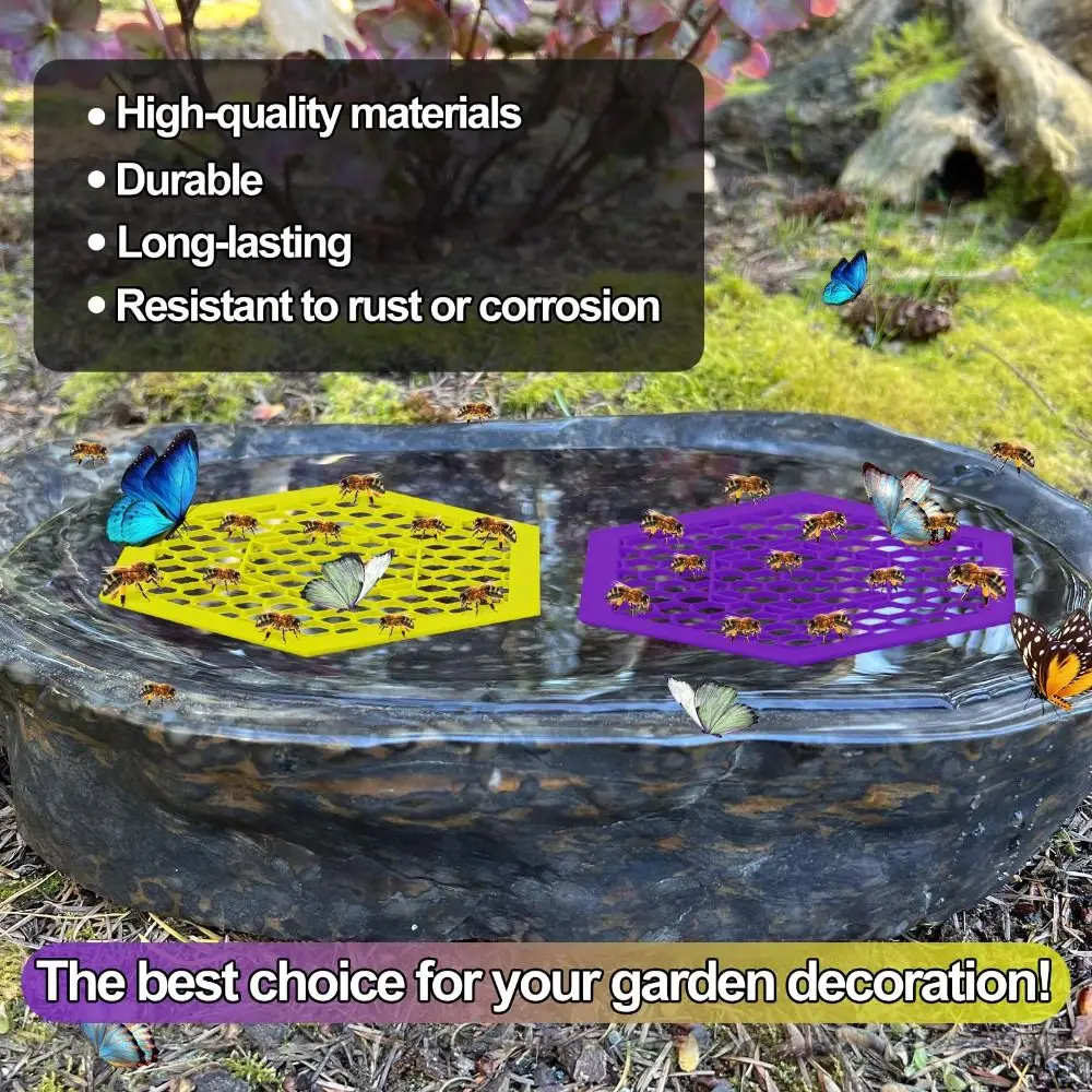 Floating Bee Island Bee Cups Waterer Cups Butterfly Water Stations Bath for Outdoor Garden