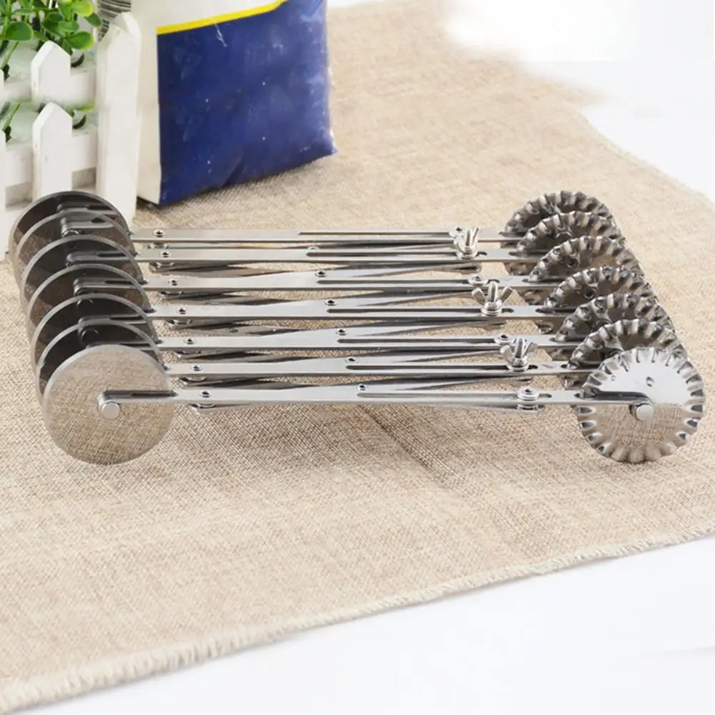 Durable Pizza Cutter Sharpened Labor-saving Round 2 Heads 3/5/7 Wheels Quickly Slice Pasta Wheel