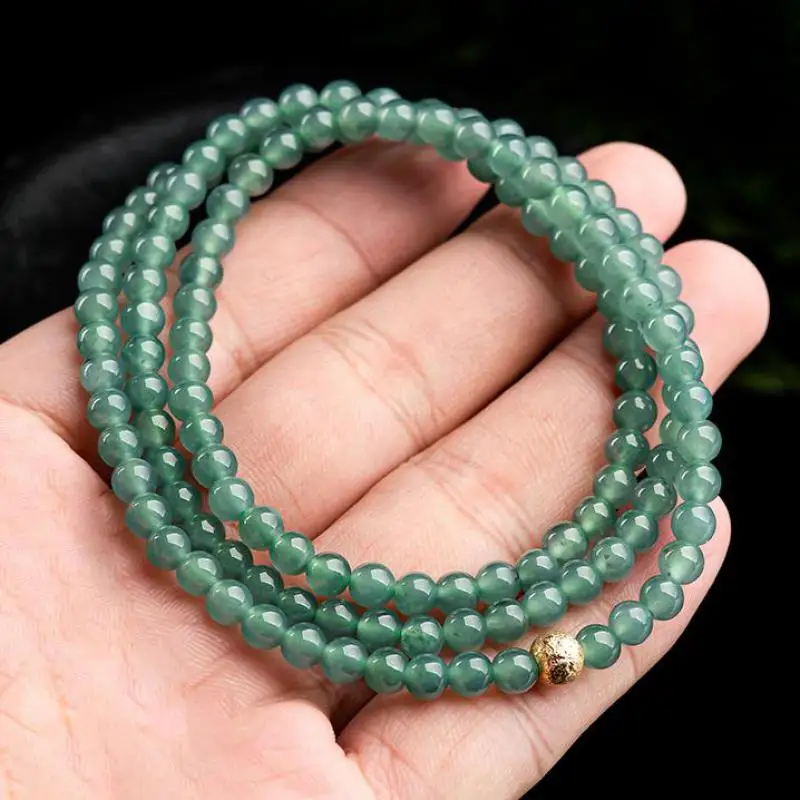 

Burma Jadeite Beads 5mm Blue Water Jade Bracelet Men Women Genuine High Ice Grade A Myanmar Jades Bracelets Natural Stone Bangle