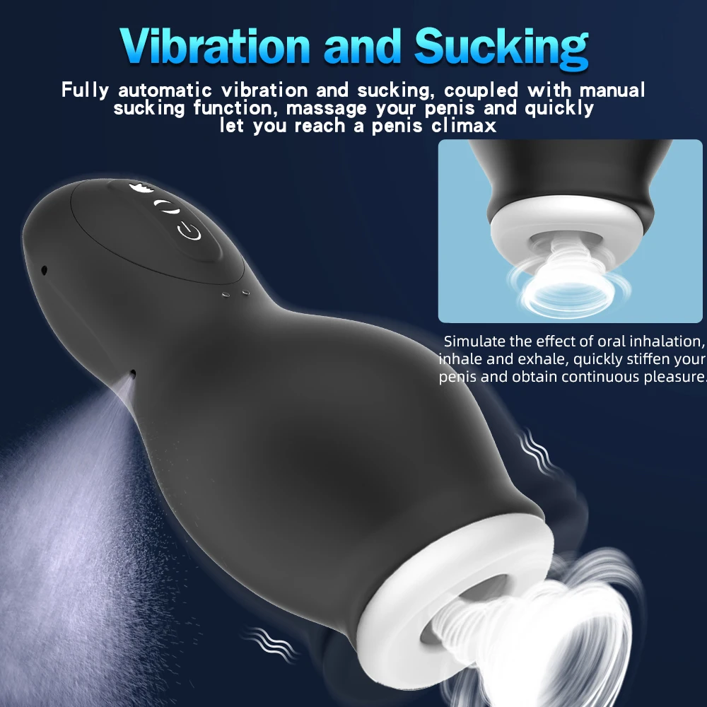 Masturbator for Men Automatic Sucking Male Machine Oral Vaginal Penis Vibrator Sex Toy for Men Masturbation Cup Blowjobs Machine Male Sex Toys Penis Masturbator