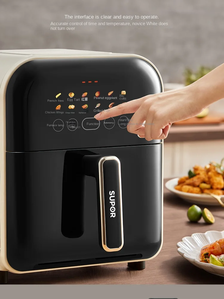 Supor 220V Visual Air Fryer Intelligent Kitchen Appliances Multifunctional Deep Frying Pan 5L Large Capacity Home Free Shipping 5