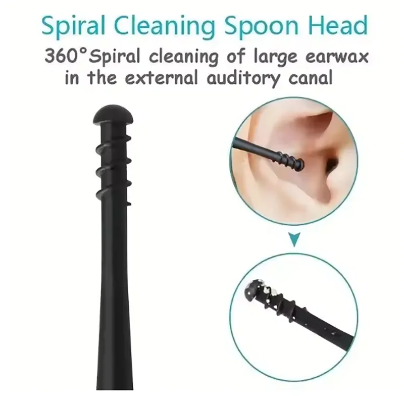 2pc Spiral Ear Spoon, Double Headed Rotating Ear Digging Spoon, EarPicking Tool, Double-Ended Earpick, Clean Ear Safety
