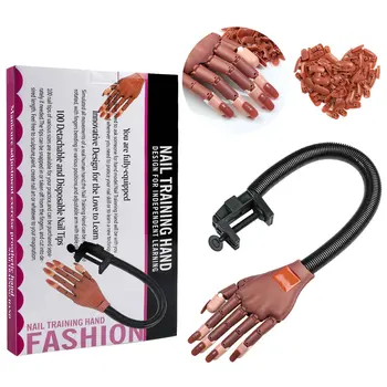 Punte per unghie acriliche per dita per pratica di manicure a mano per pratica di nail art con 100 strumenti per attrezzature per l'allenamento delle unghie finte