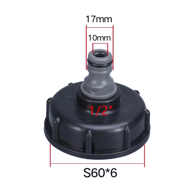 1/2 "3/4" Ibc Tank Tap Adapter 60 Mm Durva Szál Illesztés 1000L Víztartály -Csőcsatlakozó Kerti Öntöző Csatlakozó Eszköz - Image 2