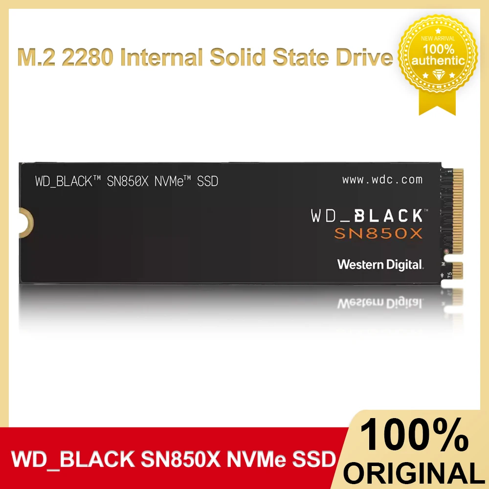 WD_BLACK SN850X NVMe SSD 1TB 2TB 4TB M.2 2280 Unidade de estado sólido interna PCIe 4.0 SSD Game Drive funciona para Gming Desktop PC