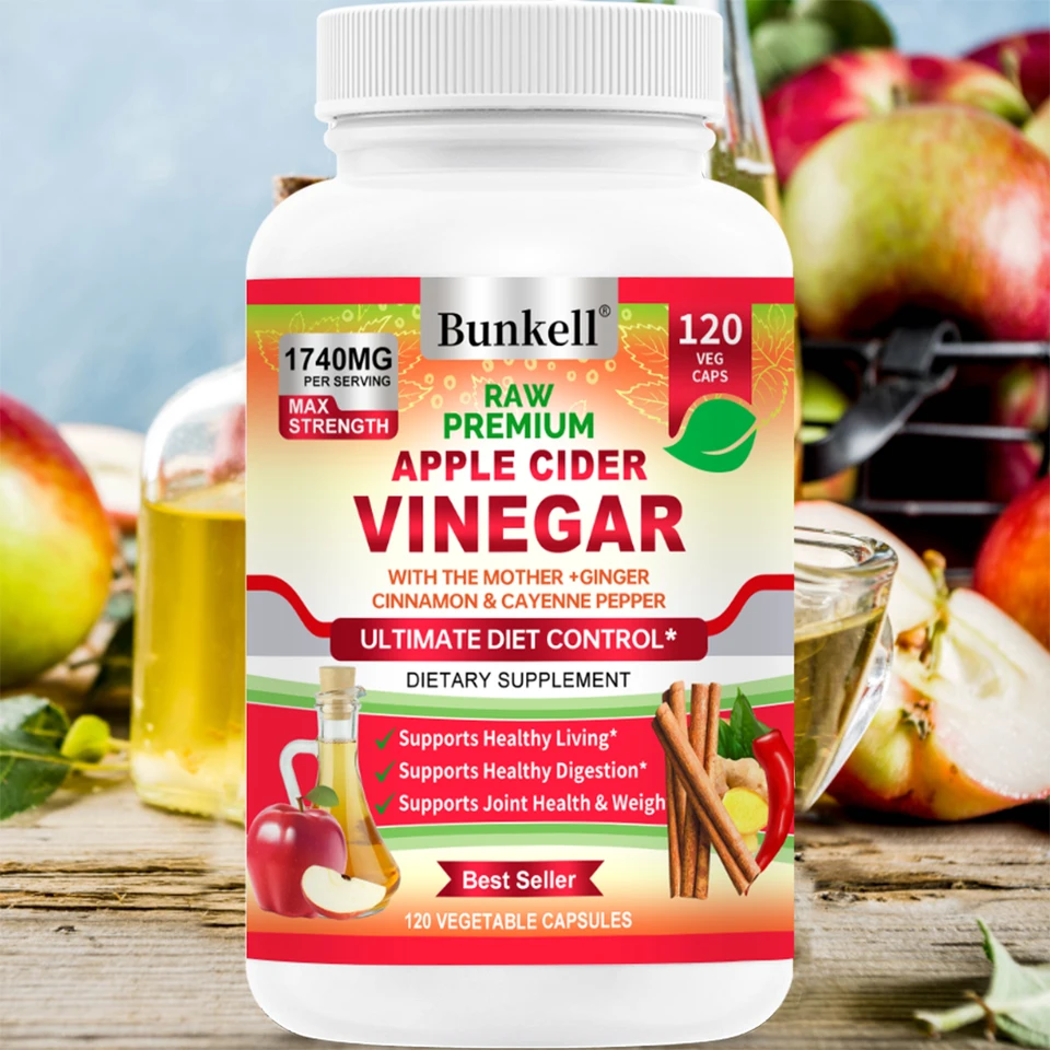 Apple Cider Vinegar Capsules with Cinnamon and Ginger