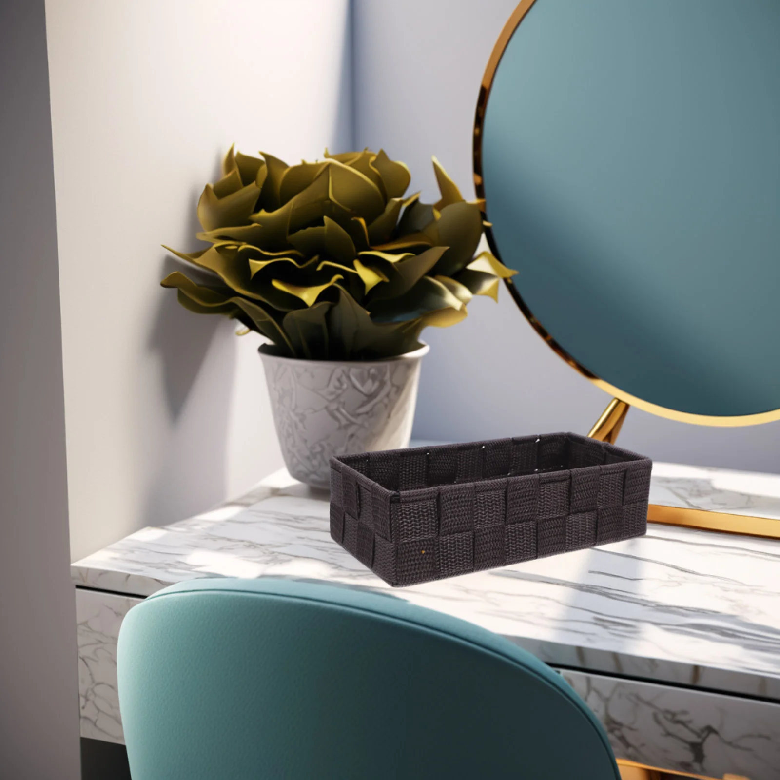 Storage Basket Bathroom with Lid Accessories Countertop Baskets Bathtub Tray Sink Decor Box Wicker