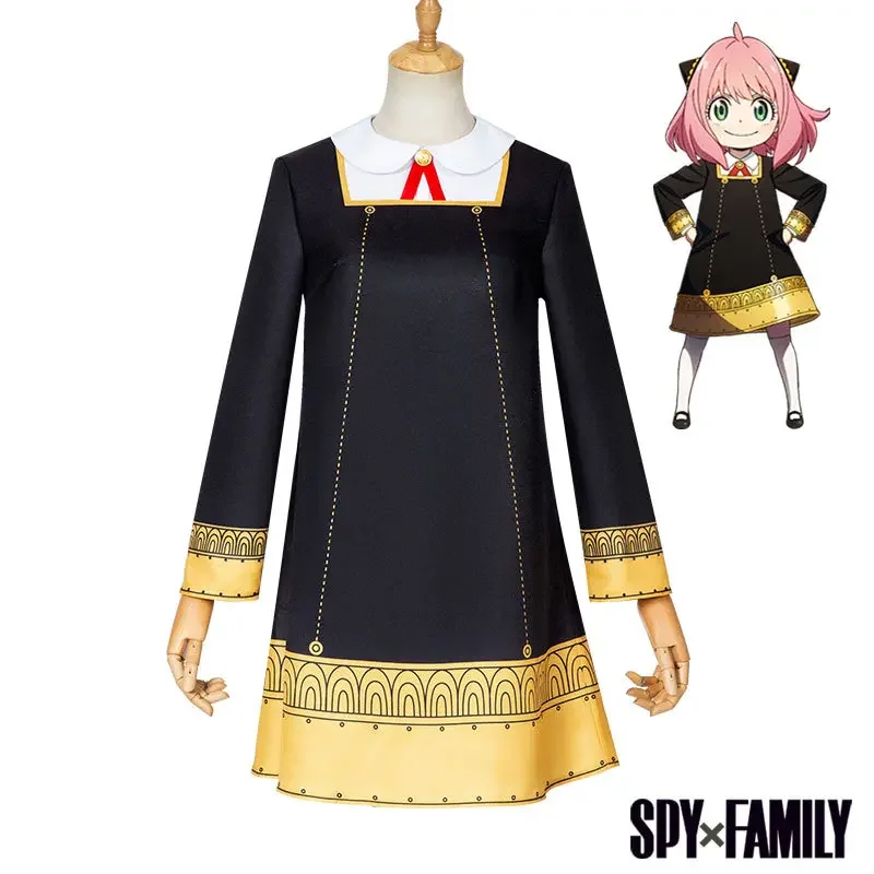 

Anime SPY FAMILY Anya Forger Cosplay Costume Halloween Women Uniforms Black Dress