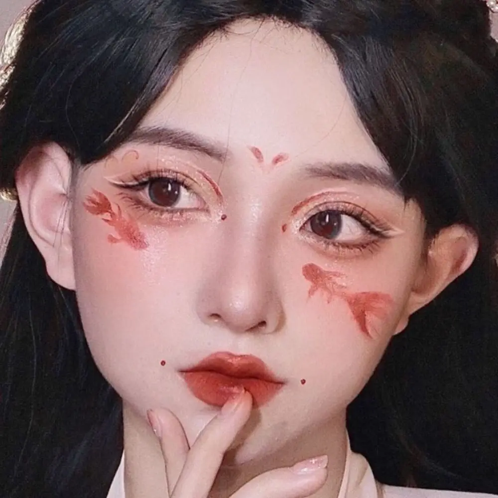 Waterproof New Year Makeup Stickers Long Lasting Cartoon New Year Face Tattoo Body Art Cute Cheek Temporary Tattoo