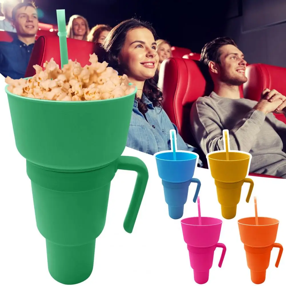 

Snack Cup 2 In 1 Multifunction Color Changing Stadium Tumbler Snack And Drink Cup With Straw For Movies Home Use Чашка Закусок.
