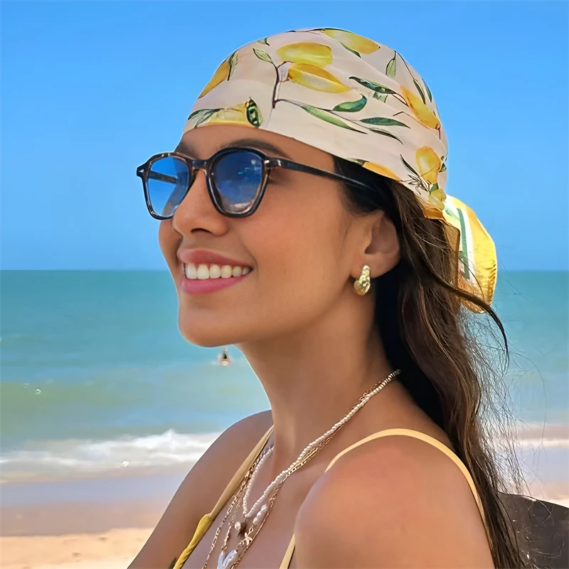 Luxury Silk Head Scarf - Soft Summer Foulard Bandana for Women